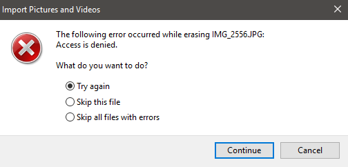 Access Denied Error. Can't erase photos after import...-access-denied.png