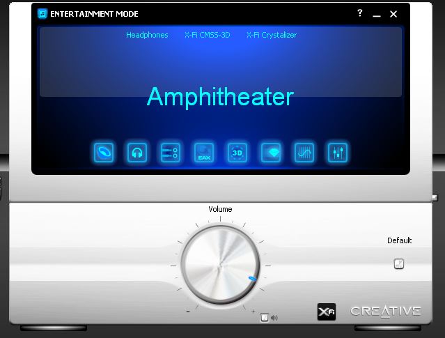 Volume indicator upper left of screen-creative-entertainment-audion-console-launcher.jpg