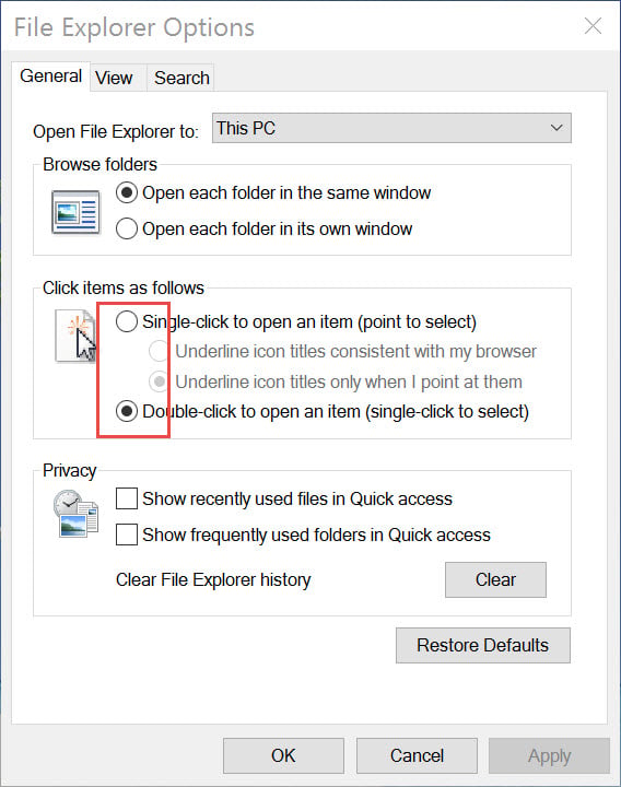 How do I solve an issue where File Explorer windows open twice?-.jpg