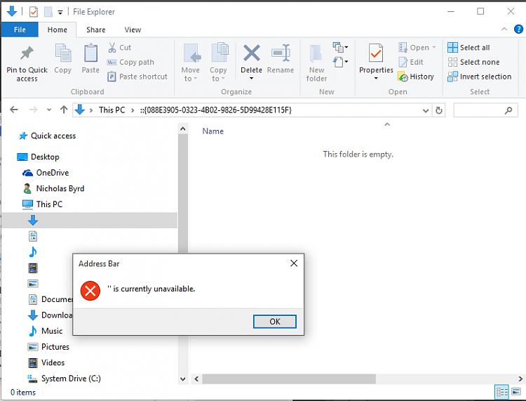 Invalid/Blank Folders under This PC-address-bar-error.jpg
