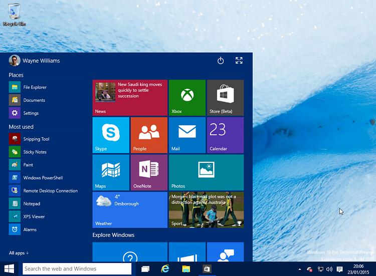 Left Sidebar on the Start Menu is collapsed showing just Icons-win10-start.jpg