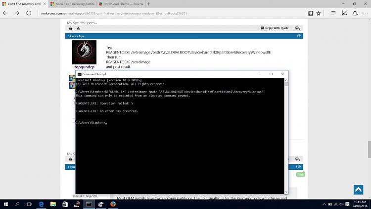 Can't find recovery environment windows 10-result-failed.jpg