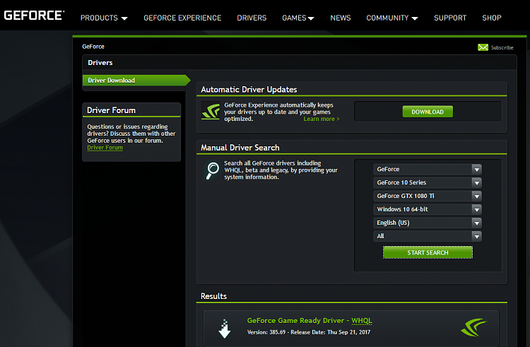 nvidia graphics driver download