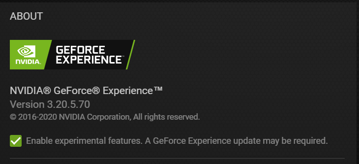 Nvidia experience on sale windows 10