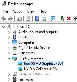 intel hd 4600 driver windows 10