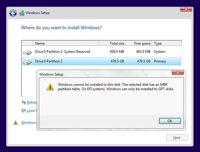 clean install of Windows 10 fails-selected-disk-has-mbr-partition-table.png