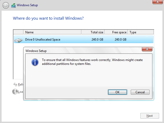 Delete or format partition during clean install windows-windows-might-create-additional-partitions-system-files.png