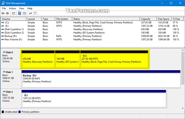 How many partitions are set up with a Windows 10 Clean Installation?-disk_management.jpg