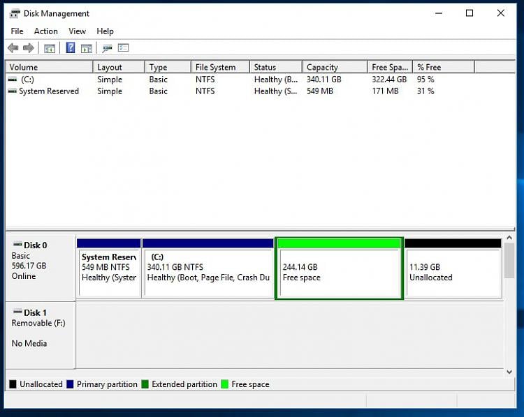 how to remove extended partition in windows 10