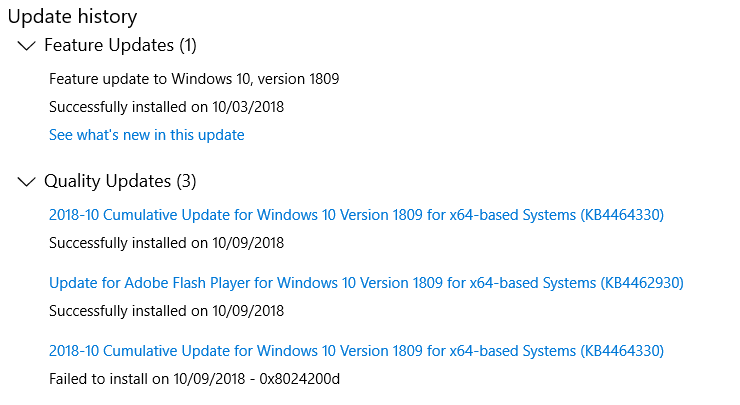 Windows 10 Update 1809 Issue-history.png