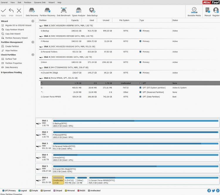 migrated OS, now strange partition and un-usable E drive-minitool-1.jpg