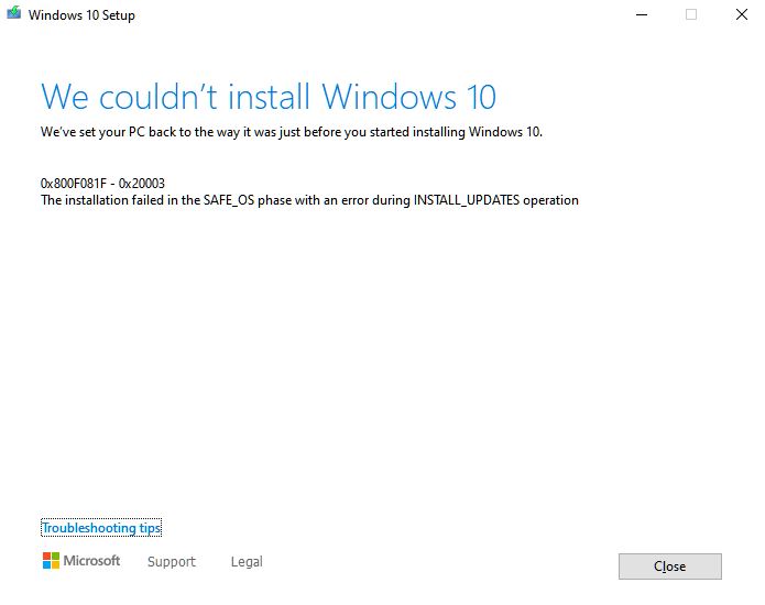 Upgrading From 1903 to 1909-failure-install.jpg