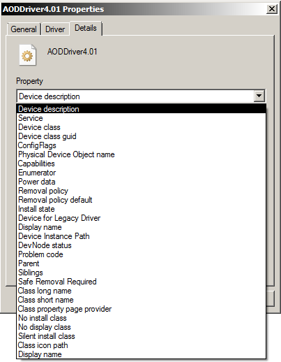 Windows 7 upgrade to 10 error 0x8007001F - 0x3000D-aoddriver-property-options.png