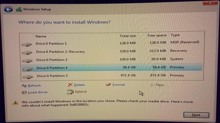 Installing Windows 10 on GPT disk, partitions not in correct order?-win10gpterror1.jpg