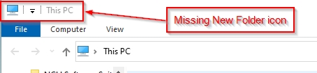 Upgrade to 2004 19041.264 now missing New Folder icon in File Explorer-missnewfolder.jpg
