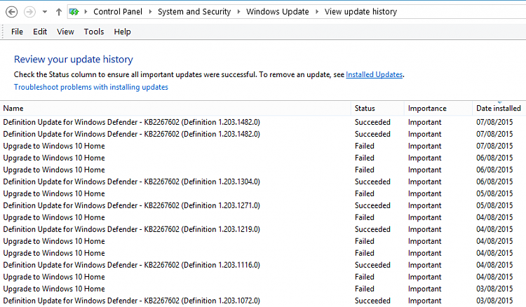 Dell Venue 8 Pro - Windows 10 Installation failed-dv8pfailedupdatehistory.png