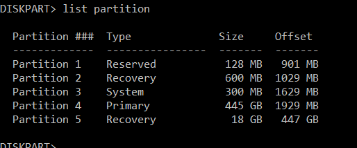 Does a Windows 10, clean install, create the necessary partitions?-diskpart.png