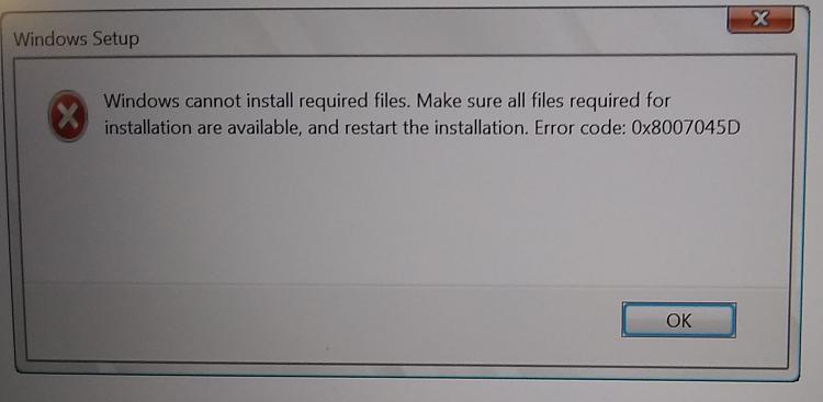 Unable to install 20H2 from USB or upgrade from Windows update-error-0x8007045d.jpg