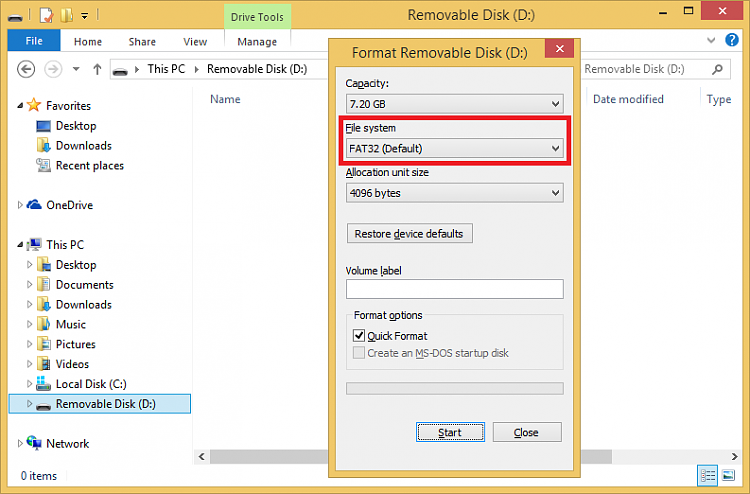 Windows won't boot in UEFI mode, deleted EFI partition.-format-removable-disk.png