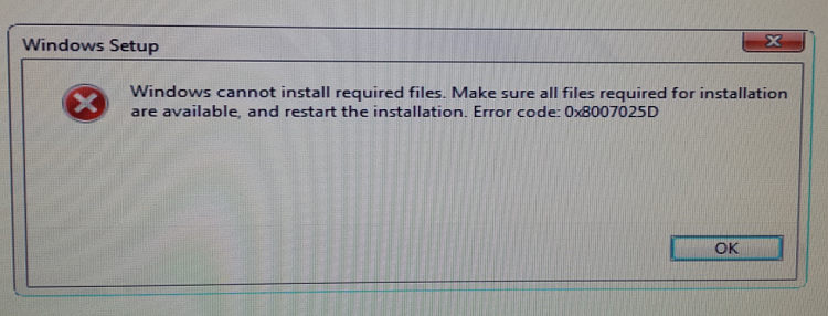 code d erreur installation windows 10