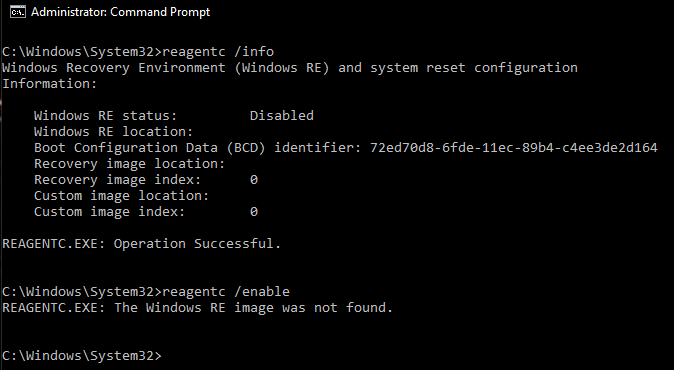 New boot disk doesn't appear in BIOS boot devices but does in F8 menu-toad-20220117-1-reagentc-failure.png