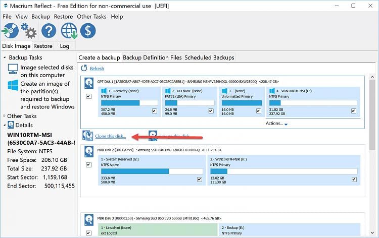 Работа с жестким диском windows 10 программа. Win to HDD. Macrium reflect.