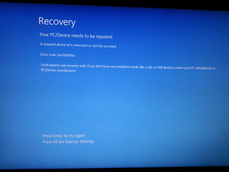 Your Pc Needs To Be Repaired 0xe After Cloning In Acronis Windows 10 Forums