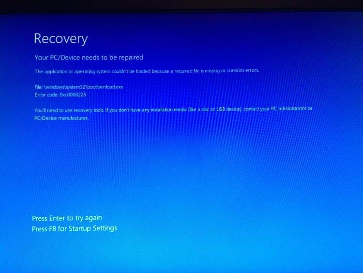 10 Repair from USB not working - Windows 10 Forums