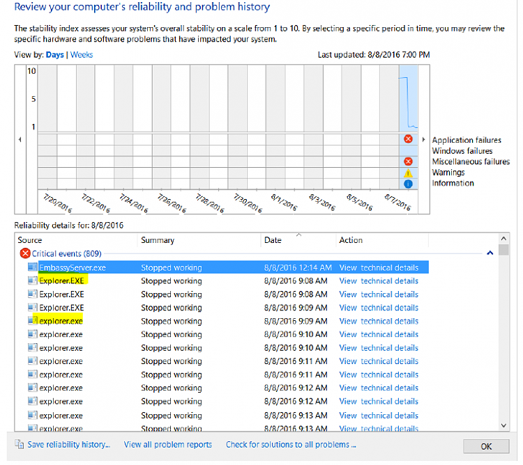 Install over Windows 7 has problems - can I reinstall over Windows 7-explorer-exe-reliability.png