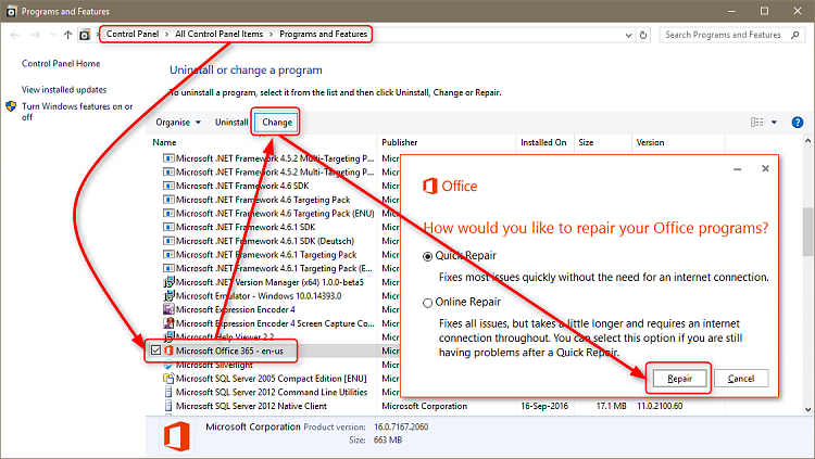 Cannot Use Ms Office 13 After Latest W10 Update Solved Windows 10 Forums