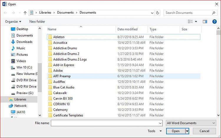 Office 365 will not allow opening files in documents-correct-search-panel.jpg