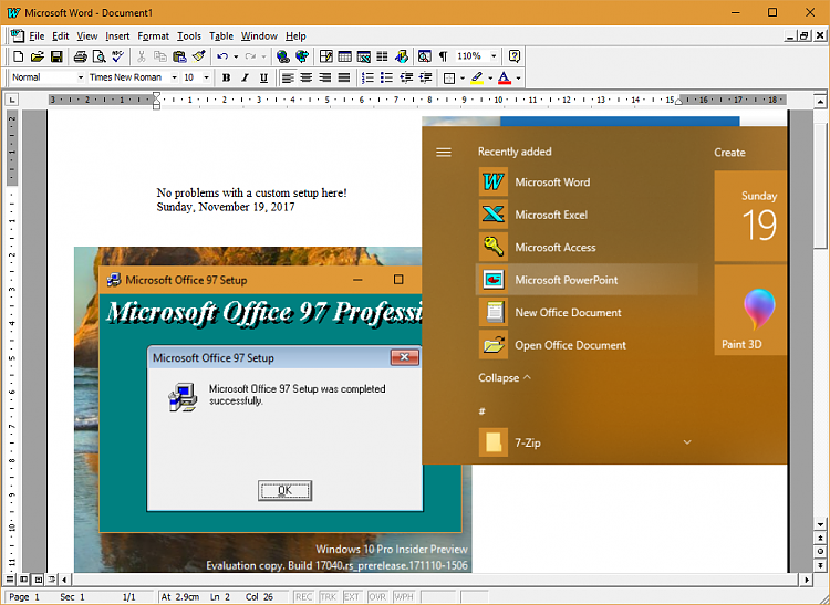 Office 97 no longer compatible after 1709 update-image.png