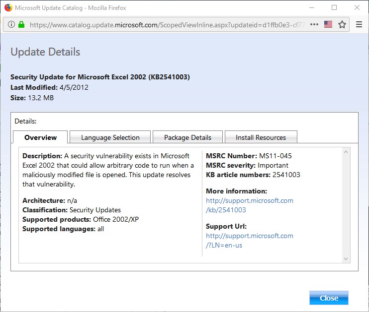 Excel 2002/3  crashes when typing/pasting after Windows 10 1803 update-security-update-microsoft-excel-2002-kb2541003-.jpg