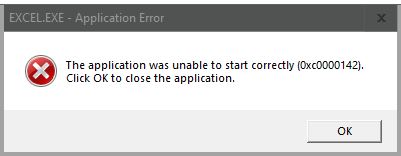 Office 365 programs:  Application unable to start correctly 0xc0000142-application-error.jpg