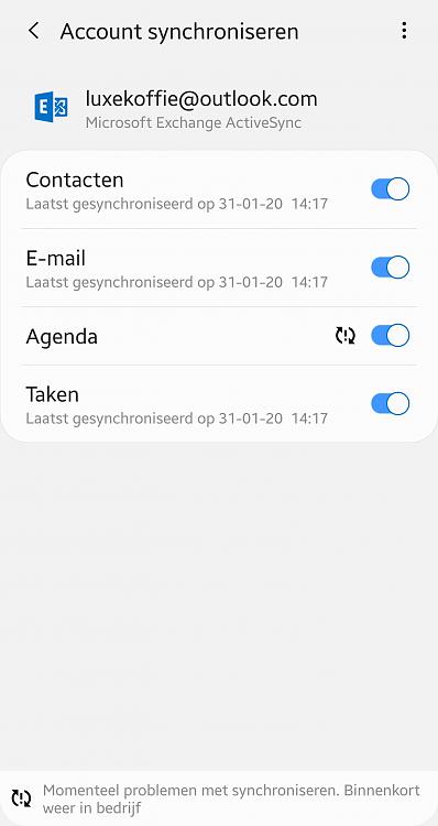 Problem adding Outlook calendar to Android phone (Galaxy S9+)-screenshot_20200131-145631_settings.jpg