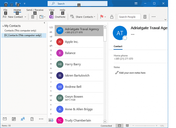 Why can't i get my outlook contacts presented in my email address book-fig1.png