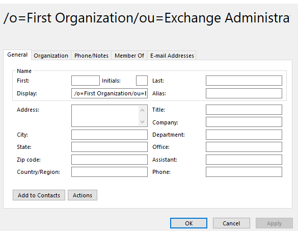 Outlook 2016 Win-10 Cannot send email to one address-one.png