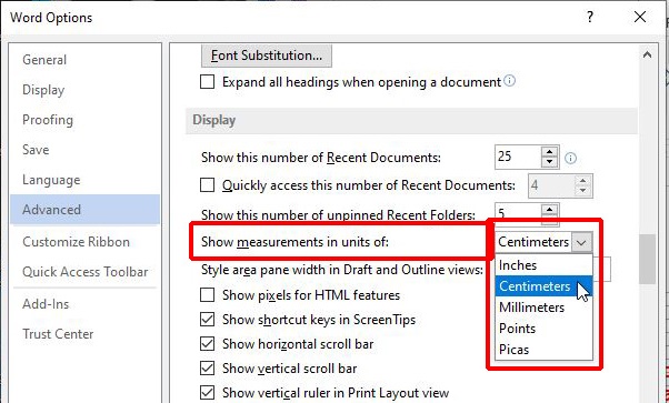 How to Adjust Distance Between Texts in Word 2013?-select-units.jpg