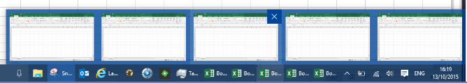 Some but not all Excel workbooks appear in taskbar.-exceliconsnotgrouped.png