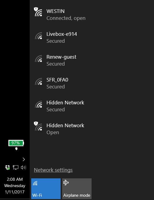 Connected via WiFi but only ethernet network icon shows in Tray-icon.png