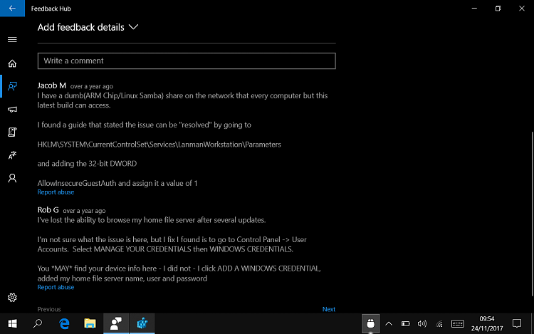 Update 1709 -- cannot now access W10 shares from Non Windows devices-capture.png