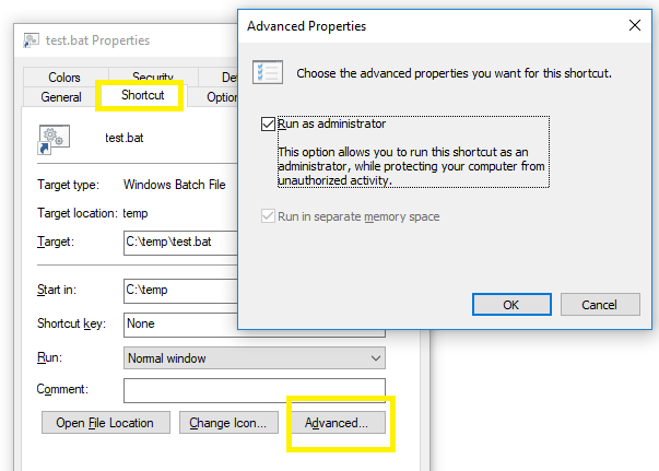 How to auto elevate a batch file to run it as administrator