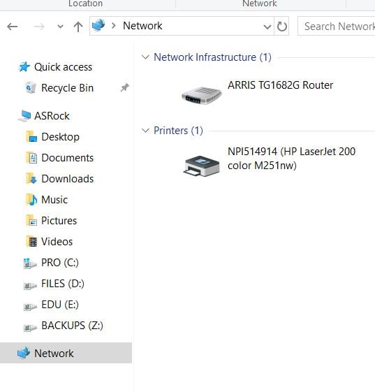 computer not visible on network windows 10