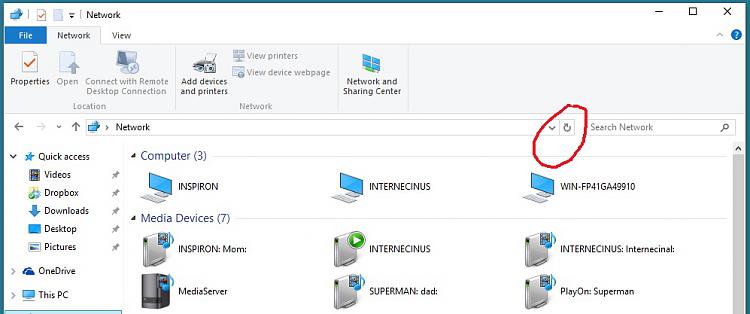 Anyway to REFRESH the Network display in File explorer-refresh.jpg