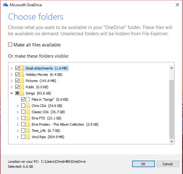 Using OneDrive as cloud storage only - no local copies-choose-folders.jpg