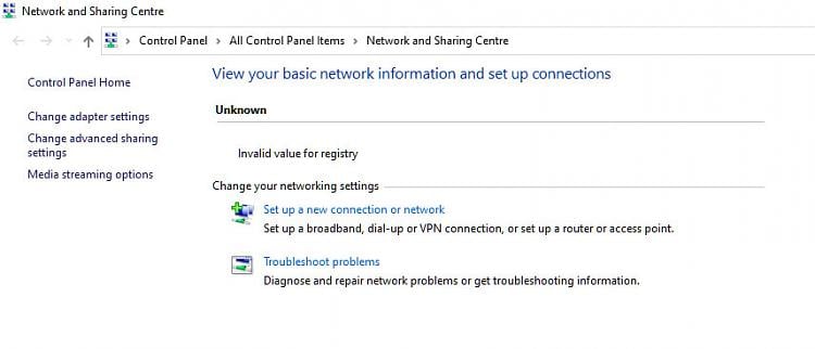 invalid value for registry invalid value for registry
