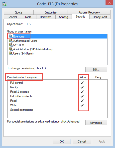 cannot access shared drive on network