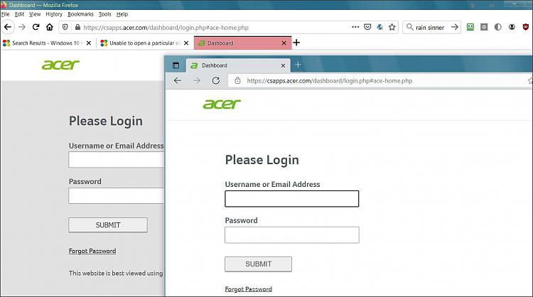 unable to open any site