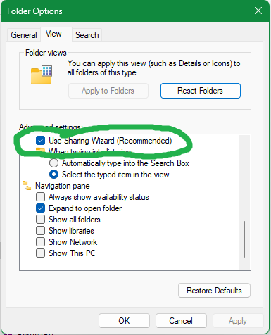 Sharing folder isn't working-file-sharing-wizard-win11.png