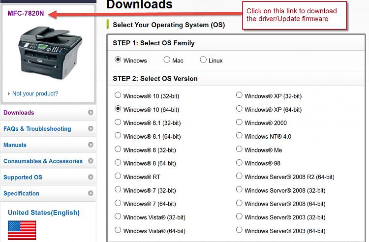 Can't Access networked Brother Laser printer- To print or use Web I/f-.jpg